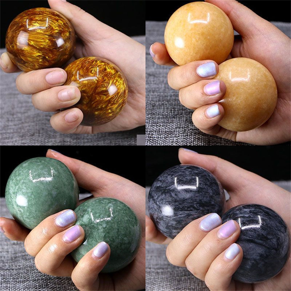 Natural Jade Baoding Balls, 1 Pair