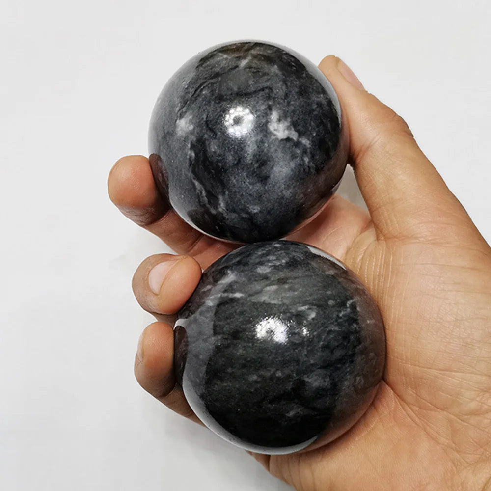 Natural Jade Baoding Balls, 1 Pair