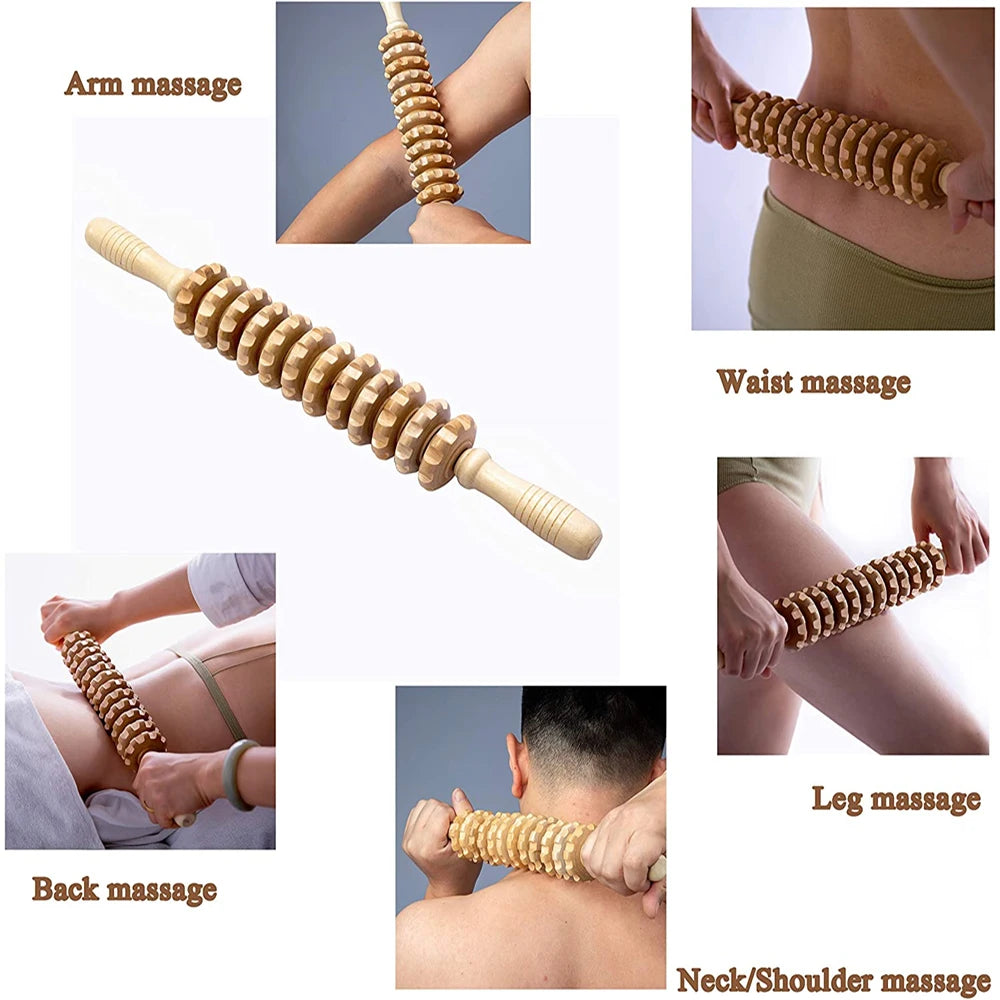 2Pc Wooden Massage Roller