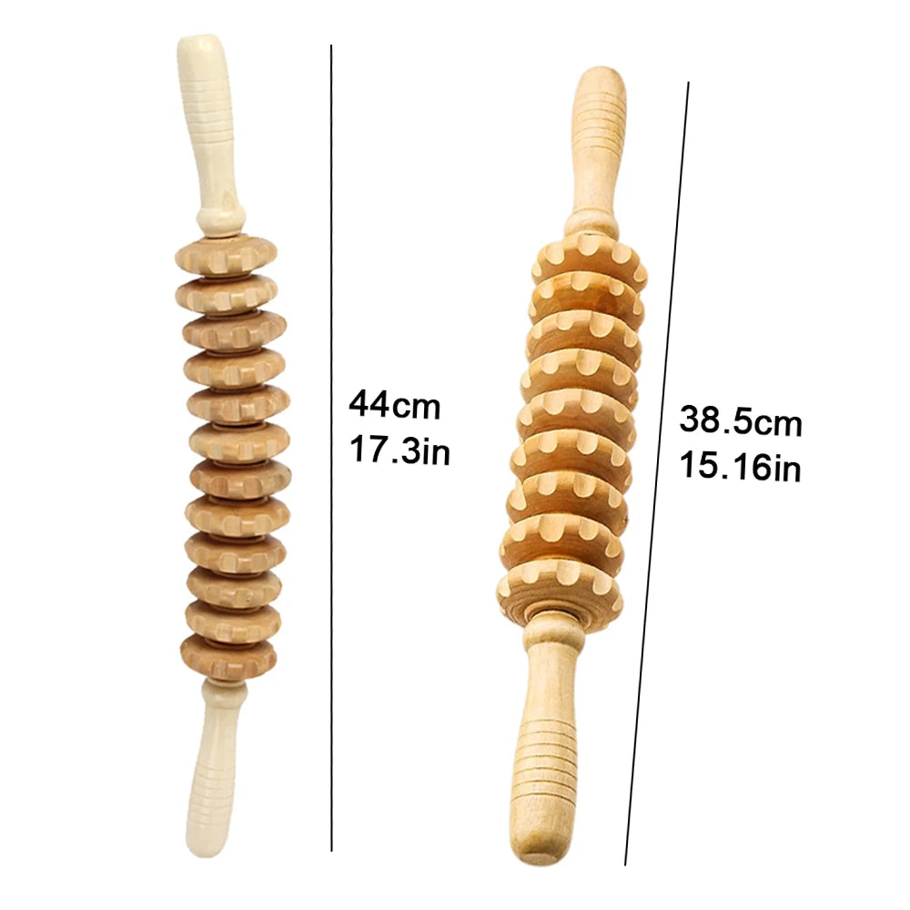 2Pc Wooden Massage Roller