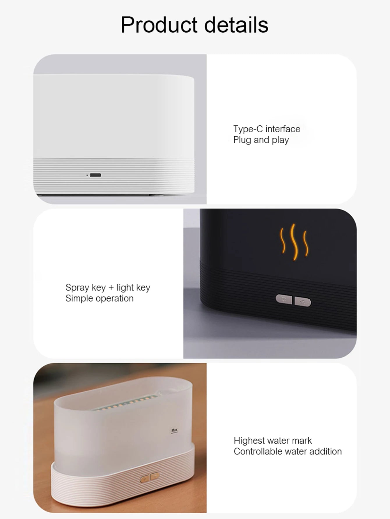 Multi-color Flame Humidifier