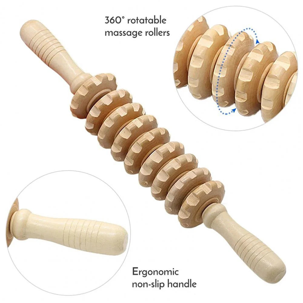 2Pc Wooden Massage Roller