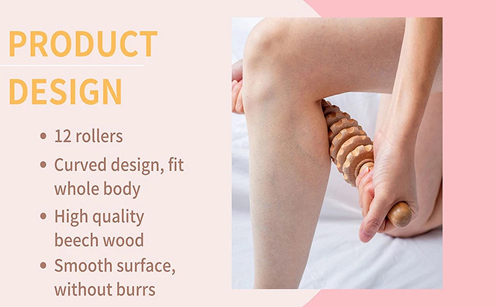 2Pc Wooden Massage Roller