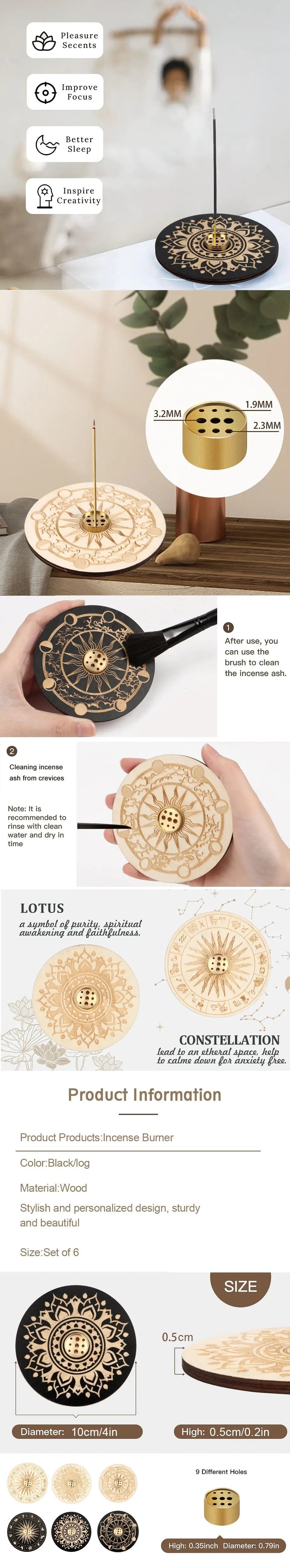 Wood Incense Holder