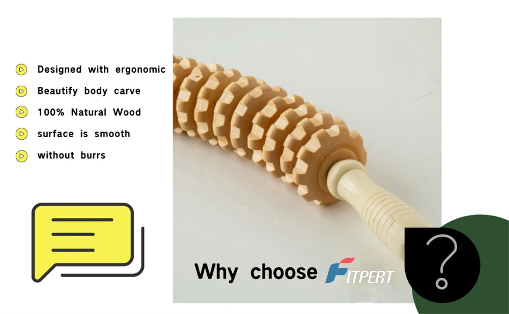 2Pc Wooden Massage Roller