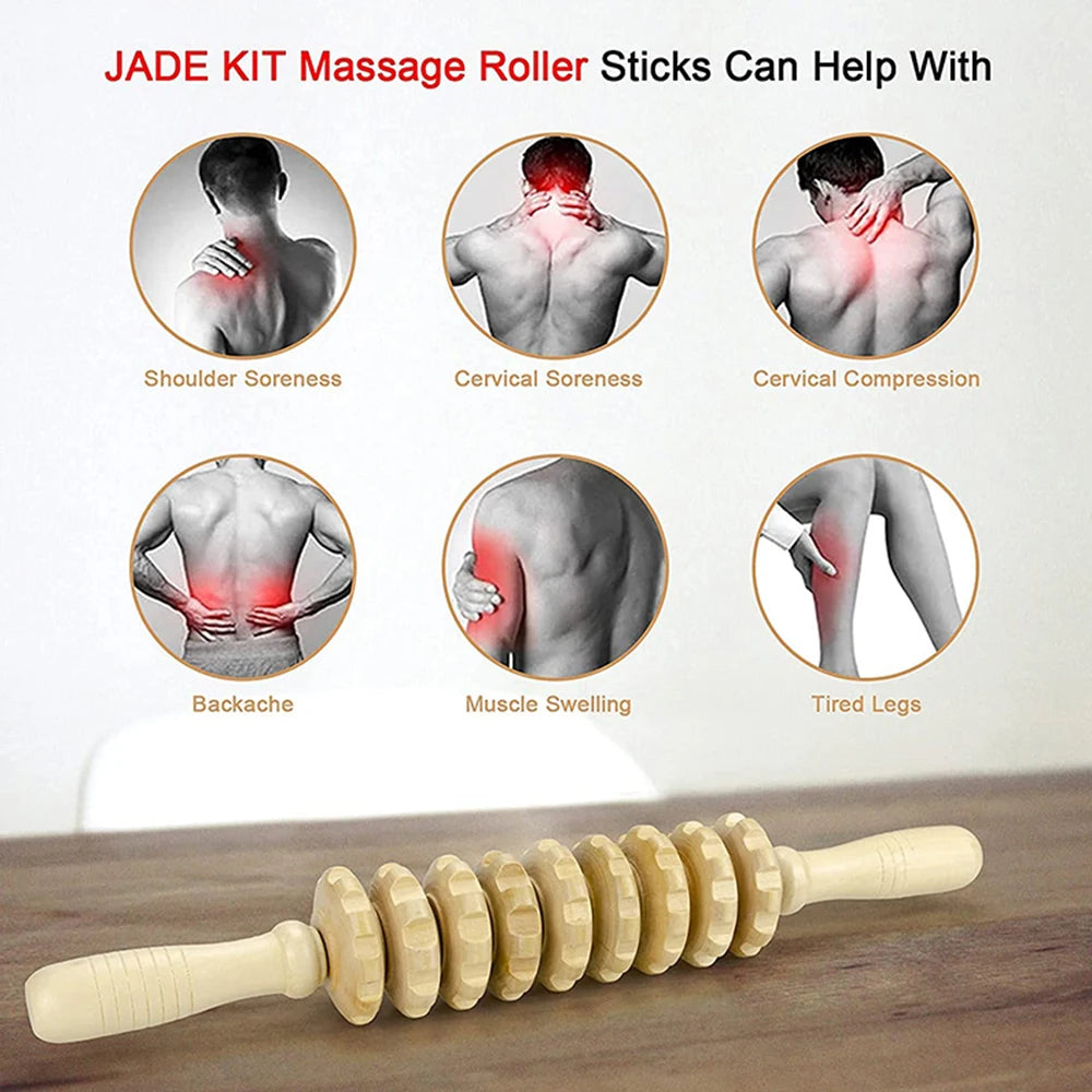 2Pc Wooden Massage Roller