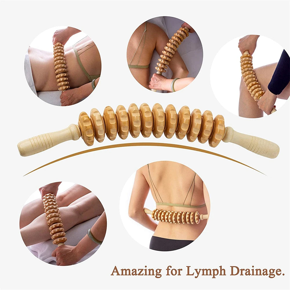 2Pc Wooden Massage Roller